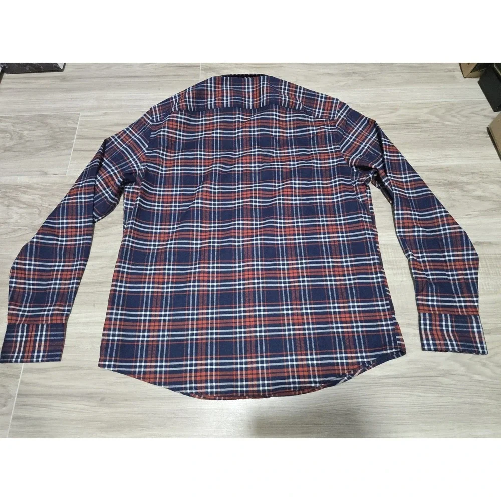 UNTUCKit Mens Regular Fit Plaid Button Up Shirt Blue Polyester - Picture 7 of 8